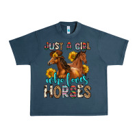 Midnight Navy just a girl who loves horses Urban Heavy Tee - Zillion Design Studio