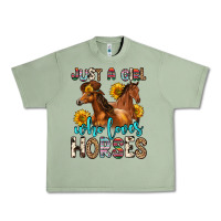 Oil Green just a girl who loves horses Urban Heavy Tee - Zillion Design Studio