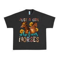 Pigment Black just a girl who loves horses Urban Heavy Tee - Zillion Design Studio