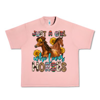 Salmon just a girl who loves horses Urban Heavy Tee - Zillion Design Studio