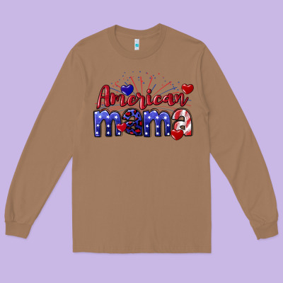 American Mama 4th Of July Long Sleeve Tee Designed By Cowgirlartshop