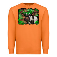 Carrot st Patricks cow with leopard background holstein cow Premium Sweatshirt - Jasminsmagicworld