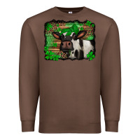 Chestnut st Patricks cow with leopard background holstein cow Premium Sweatshirt - Jasminsmagicworld