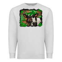 Dove Grey st Patricks cow with leopard background holstein cow Premium Sweatshirt - Jasminsmagicworld