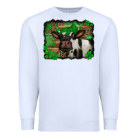 White st Patricks cow with leopard background holstein cow Premium Sweatshirt - Jasminsmagicworld