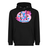 Black back to school flowers third grade 3200x2400 Heavyweight Hoodie - AdoDesignShop