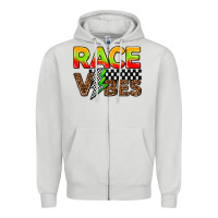 Dove Grey race vibes Zipper Hoodie - AdoDesignShop