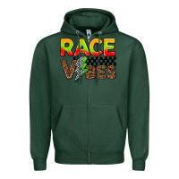 Sports Green race vibes Zipper Hoodie - AdoDesignShop