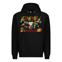 Black cowboy christmas Premium Hoodie - MaliasSmallBusiness