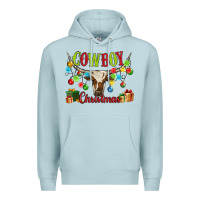 Blue Mist cowboy christmas Premium Hoodie - MaliasSmallBusiness
