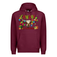 Burgundy cowboy christmas Premium Hoodie - MaliasSmallBusiness