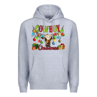 Heather Grey cowboy christmas Premium Hoodie - MaliasSmallBusiness