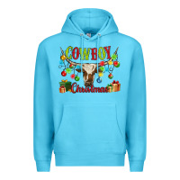 Ocean Blue cowboy christmas Premium Hoodie - MaliasSmallBusiness