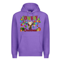 Purple cowboy christmas Premium Hoodie - MaliasSmallBusiness