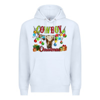 White cowboy christmas Premium Hoodie - MaliasSmallBusiness