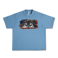 Pebble Blue wolf eyes american flag Urban Heavy Tee - RanaPortraitStore