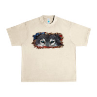 Sandshell wolf eyes american flag Urban Heavy Tee - RanaPortraitStore