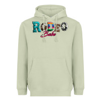 Rodeo Babe Turquoise Serape Cowhide Leopard Heavyweight Hoodie | Teevron