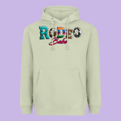 Rodeo Babe Turquoise Serape Cowhide Leopard Heavyweight Hoodie Designed By Artiststas