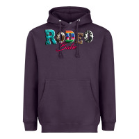 Plum rodeo babe turquoise serape cowhide leopard Heavyweight Hoodie - Artiststas