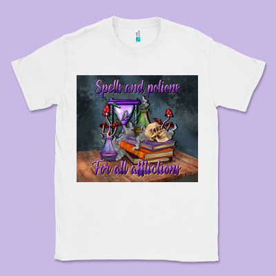 Spells And Potions For All Afflictions Tumbler Classic Tee Designed By Bundleandbundleshop