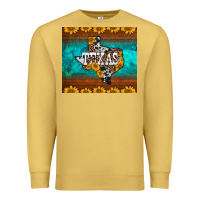 Antique Gold sunflowers cowhide leopard texas map Premium Sweatshirt - BarkalooDesign