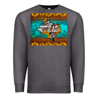 Charcoal Heather sunflowers cowhide leopard texas map Premium Sweatshirt - BarkalooDesign