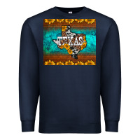 Navy sunflowers cowhide leopard texas map Premium Sweatshirt - BarkalooDesign