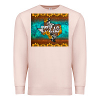 Pale Pink sunflowers cowhide leopard texas map Premium Sweatshirt - BarkalooDesign