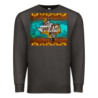 Smoke sunflowers cowhide leopard texas map Premium Sweatshirt - BarkalooDesign
