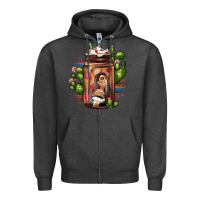 Charcoal Heather mexican coffee cup cactus Zipper Hoodie - JahusDesignShop