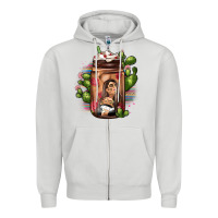 Dove Grey mexican coffee cup cactus Zipper Hoodie - JahusDesignShop
