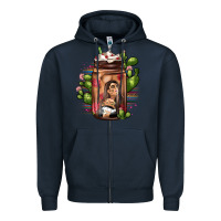 Navy mexican coffee cup cactus Zipper Hoodie - JahusDesignShop