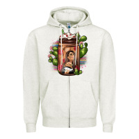 Oatmeal Heather mexican coffee cup cactus Zipper Hoodie - JahusDesignShop