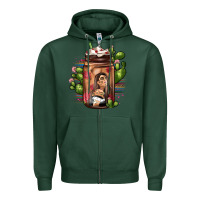Sports Green mexican coffee cup cactus Zipper Hoodie - JahusDesignShop