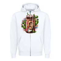 White mexican coffee cup cactus Zipper Hoodie - JahusDesignShop
