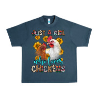 Midnight Navy just a girl who loves chickens Urban Heavy Tee - Zillion Design Studio