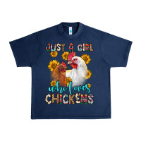 Navy just a girl who loves chickens Urban Heavy Tee - Zillion Design Studio