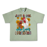 Oil Green just a girl who loves chickens Urban Heavy Tee - Zillion Design Studio