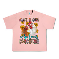 Salmon just a girl who loves chickens Urban Heavy Tee - Zillion Design Studio