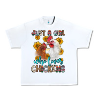 White just a girl who loves chickens Urban Heavy Tee - Zillion Design Studio