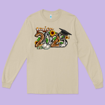 Senior 2023 Long Sleeve Tee Designed By Cowhidedigitalart