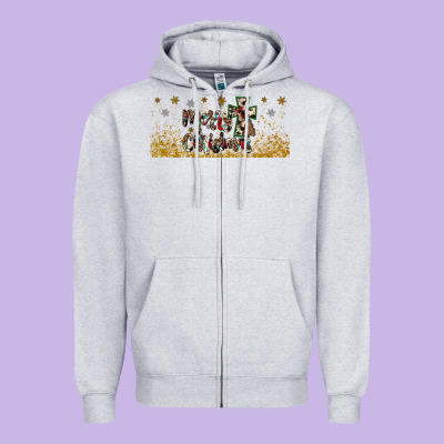 Merry Christmas Cross Zipper Hoodie Designed By Jahusdesignshop