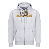 Heather Grey merry christmas cross Zipper Hoodie - JahusDesignShop
