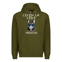 Army Green Livin' la vida Frenchie Premium Hoodie - Bettercallsaul