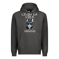 Charcoal Heather Livin' la vida Frenchie Premium Hoodie - Bettercallsaul