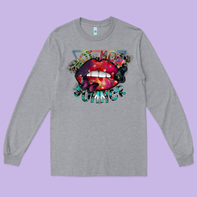 Hot Mom Summer Long Sleeve Tee Designed By Sublimationcraftshop