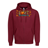 Burgundy love thanksgiving Zipper Hoodie - JahusDesignShop