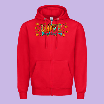 Love Thanksgiving Zipper Hoodie Designed By Jahusdesignshop