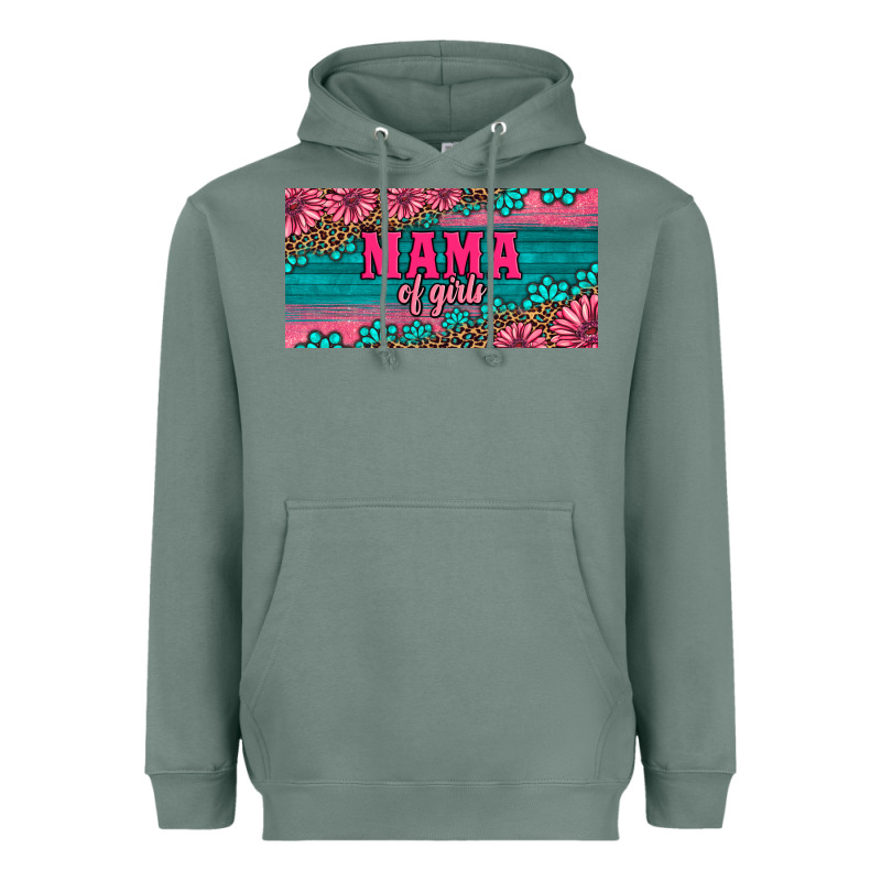 Pink Roses Mama Of Girls License Plate Heavyweight Hoodie by Artiststas | Teevron